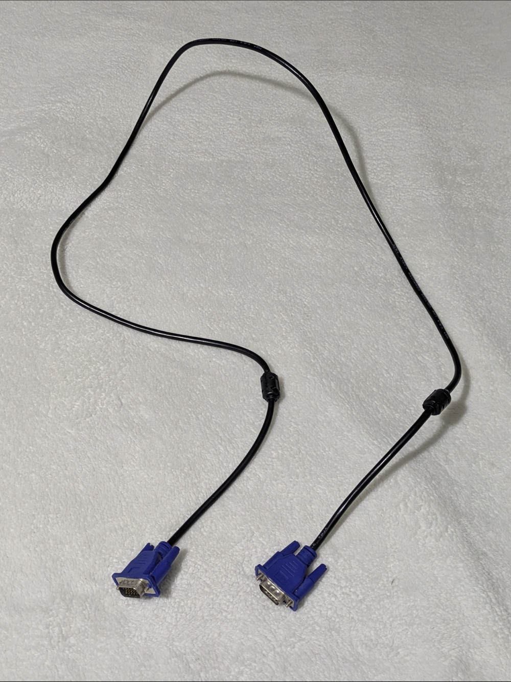 VGA to VGA Monitor Cable - Male to Male, Blue/Black Cord